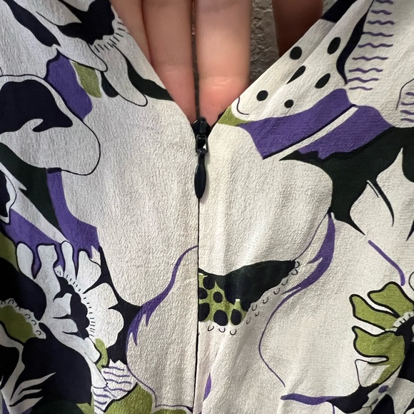 Lewitt Silk Kimono Midi Dress Floral Ruched Skirt Dolman Sleeve - Picture 9 of 13